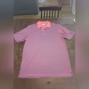 Greg Norman Shirt Mens L Blue Shark Golfer Golf Rugby polo Play Dry